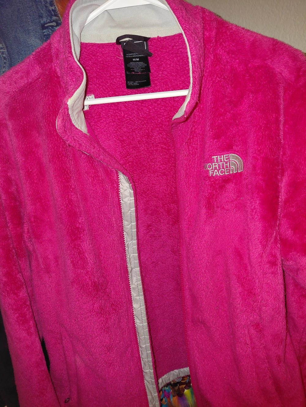 The North Face Women's Plush Fleece Jacket in Hot Pink
